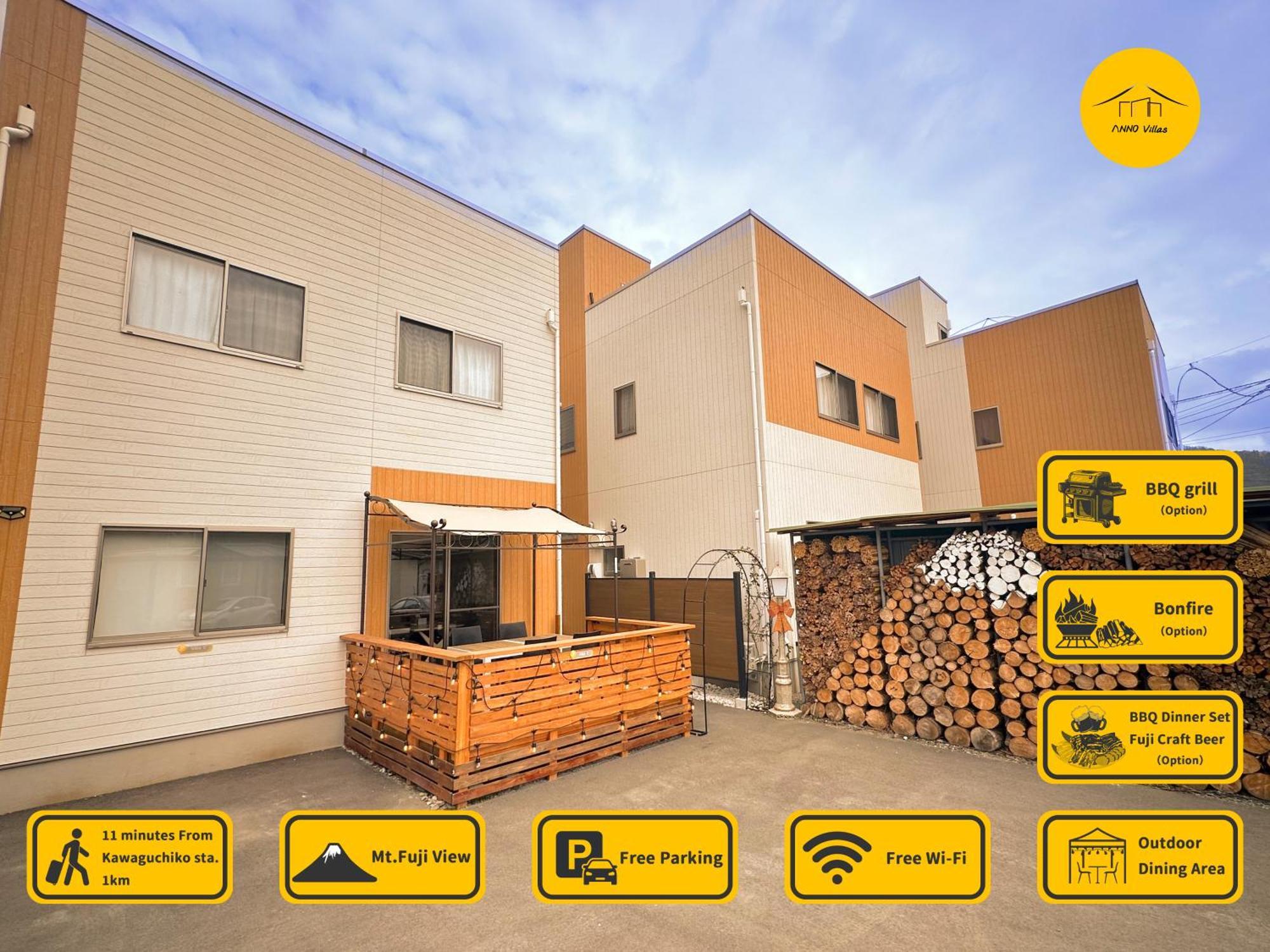 ヴィラ山間堂 Terrace Villa Bbq Bonfire Fuji View Annovillas Fujikawaguchiko Exterior foto